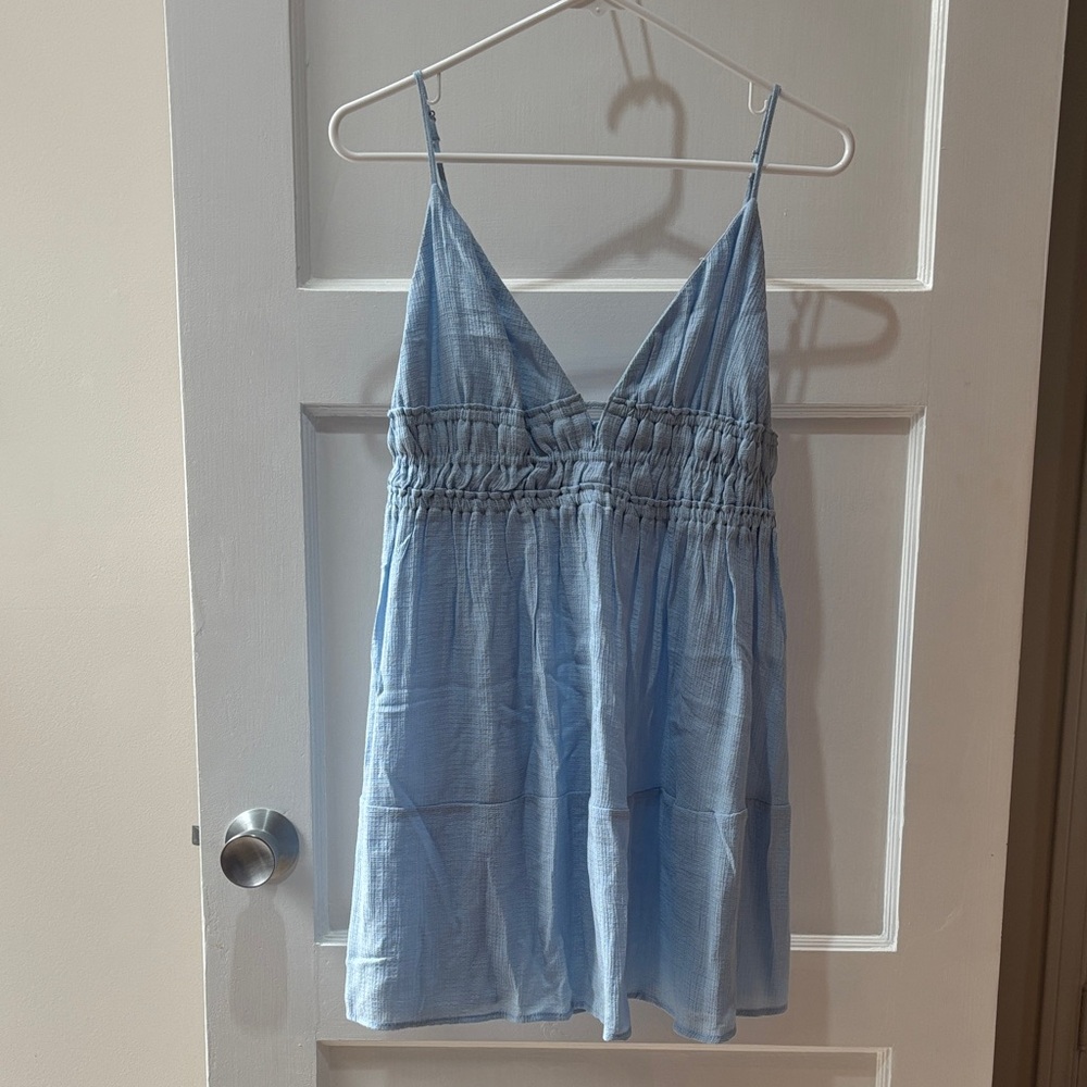 Love Tree Light Blue Mini Dress with Spaghetti Straps